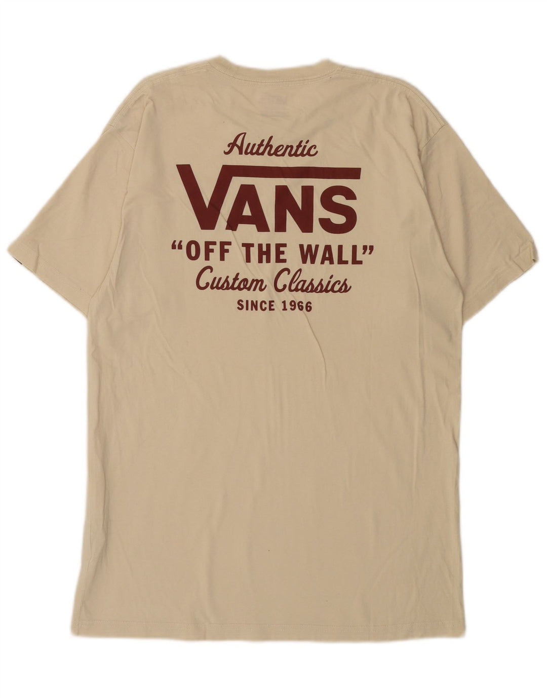 Мужская футболка классического кроя с рисунком Vans, хлопковый топ среднего бежевого цвета