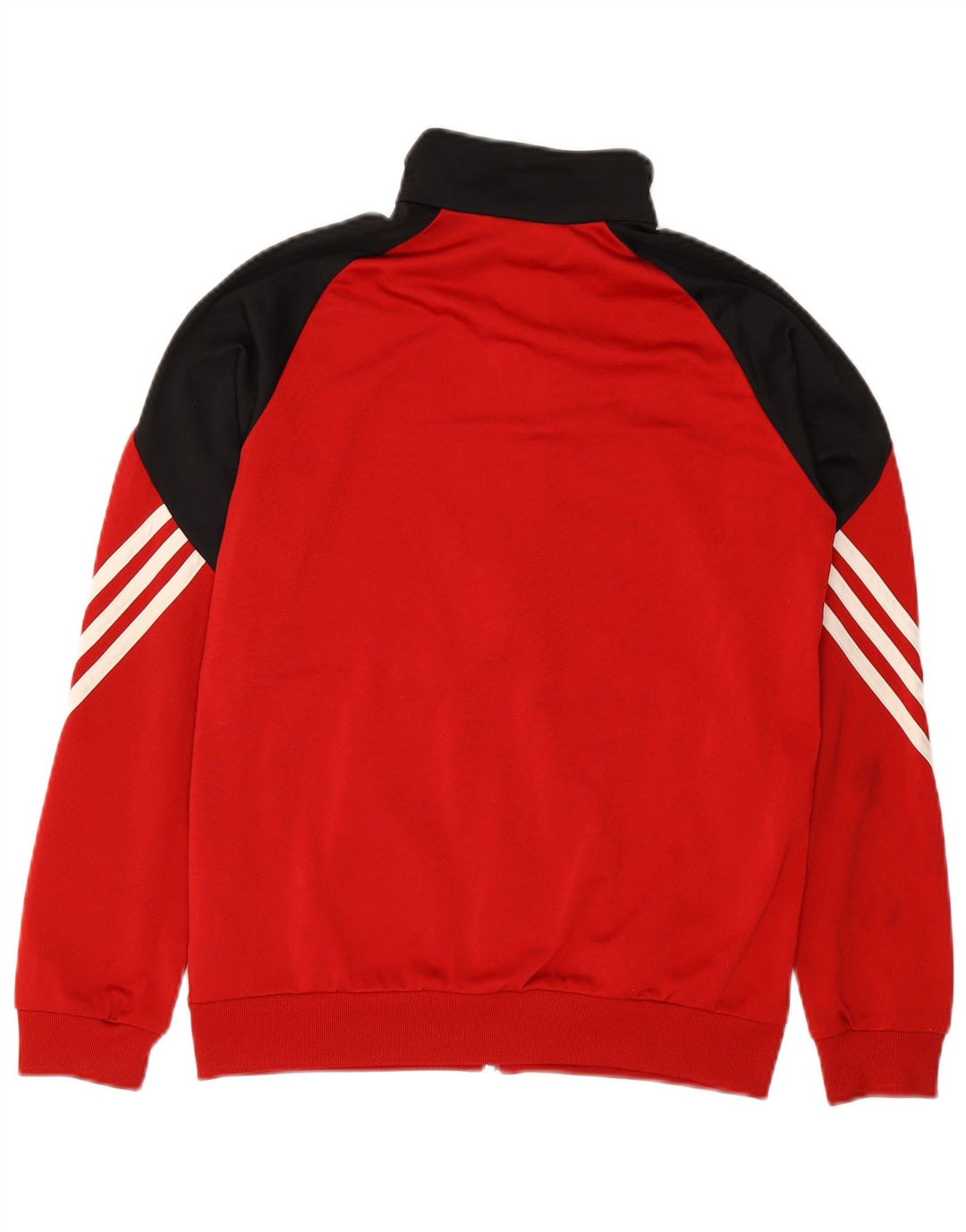 ADIDAS Boys Tracksuit Top Jacket 13-14 Years XL Red Colourblock Polyester