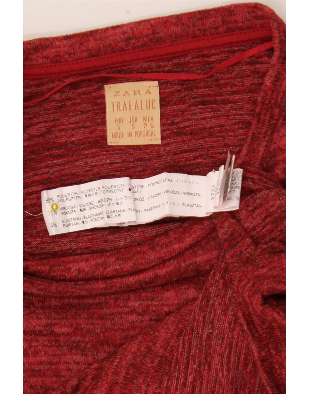 Женская футболка Zara Top UK 10, маленький красный полиэстер с крапинками