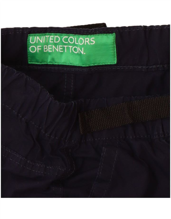 BENETTON Womens Chino Shorts Large W32 Navy Blue Cotton