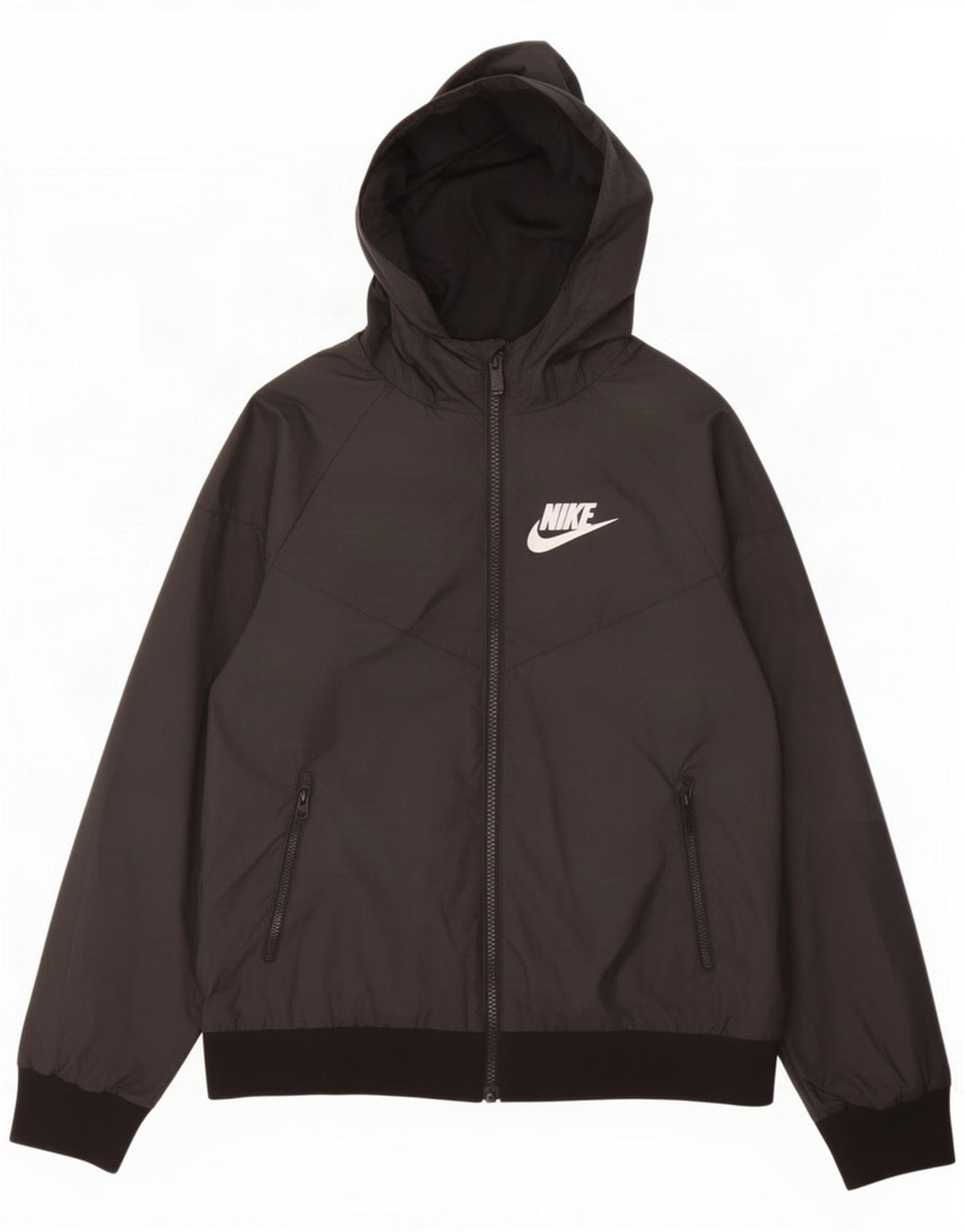 Дождевик с капюшоном Nike для мальчиков 10–11 лет, средний черный, полиэстер