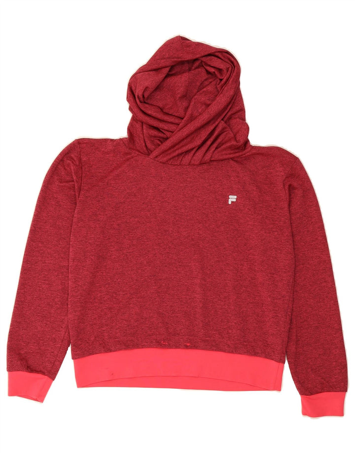 FILA Womens Hoodie Jumper UK 16 Large Red Polyester Vintage Fila and Second-Hand Fila from Messina Hembry 