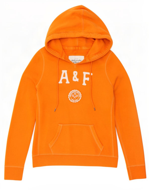 Женский джемпер с капюшоном Abercrombie & Fitch UK 14, хлопковый средний оранжевый