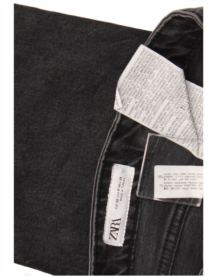 Женские укороченные джинсы ZARA EU 38, маленькие W28 L25, серые, хлопок