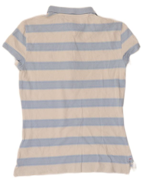 TOMMY HILFIGER Женская рубашка-поло приталенного кроя UK 6 XS, хлопок в синюю полоску