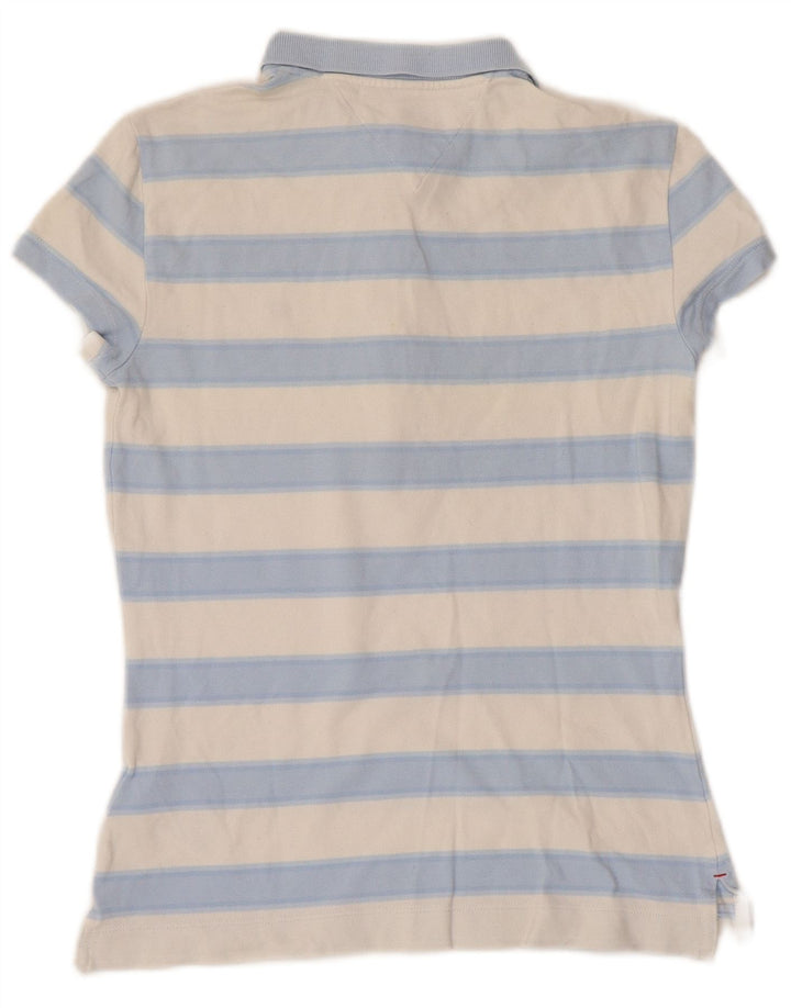 TOMMY HILFIGER Женская рубашка-поло приталенного кроя UK 6 XS, хлопок в синюю полоску