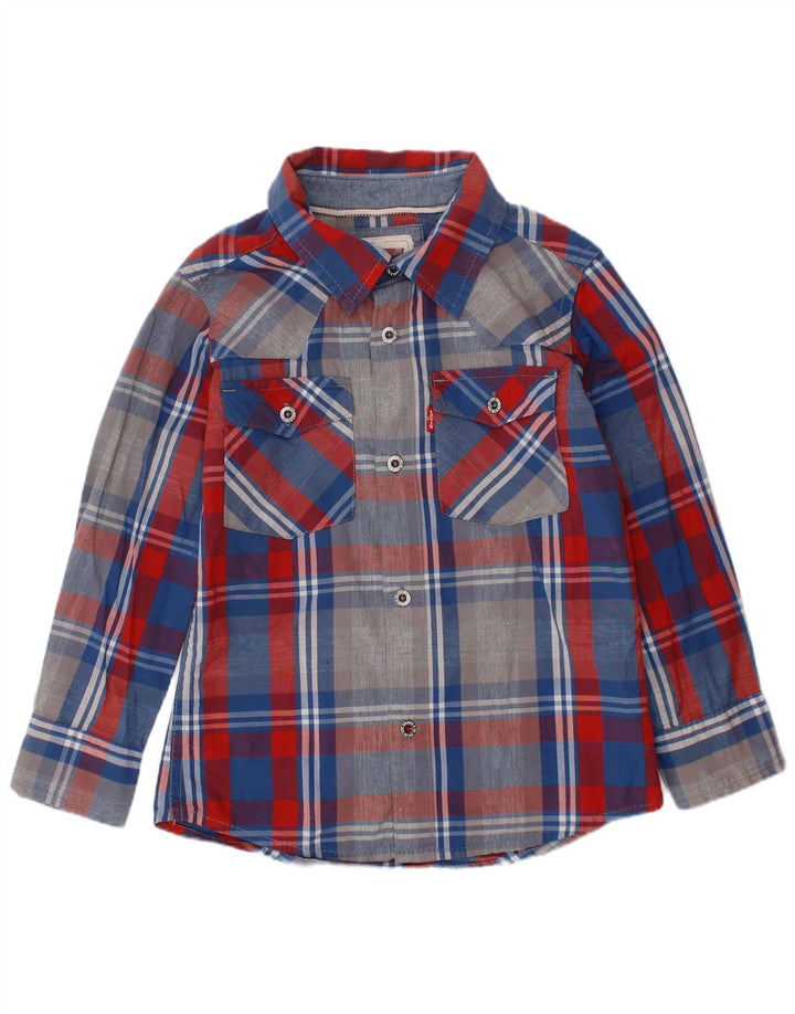 Рубашка Levi's для мальчиков 3-4 лет, XS, разноцветная клетка, хлопок