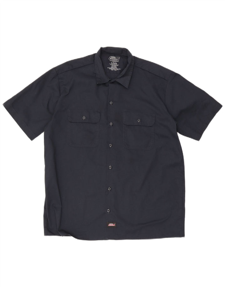 Мужская рубашка с коротким рукавом Dickies, большая темно-синяя, полиэстер