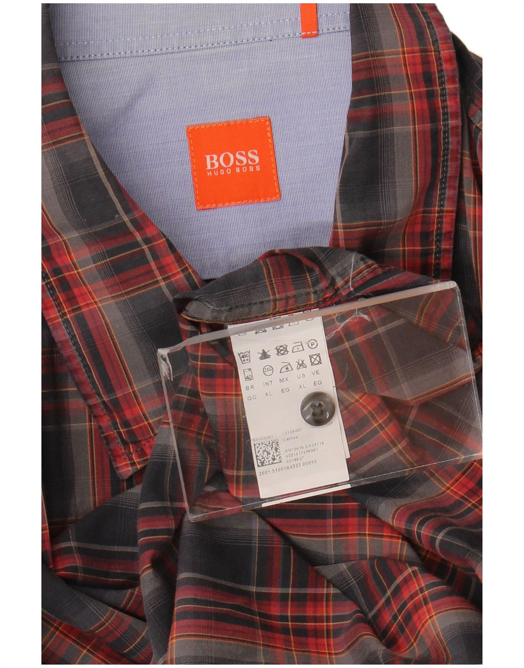 Мужская рубашка Hugo Boss XL в разноцветную клетку