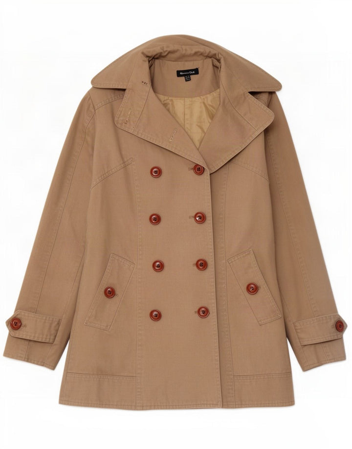Женский тренч Massimo Dutti UK 14, средний бежевый, хлопок