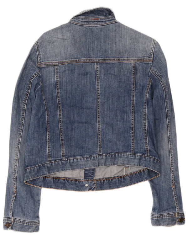 Joules Womens Crop Denim Jacket UK 16 Large Blue Cotton