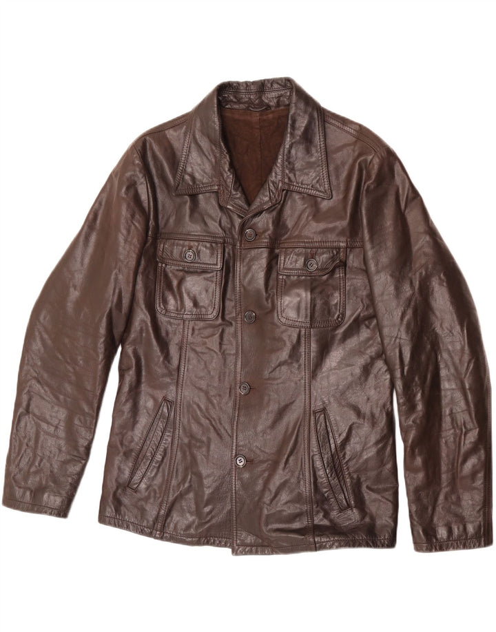 Винтажная мужская кожаная куртка IT 48 Medium Brown Leather