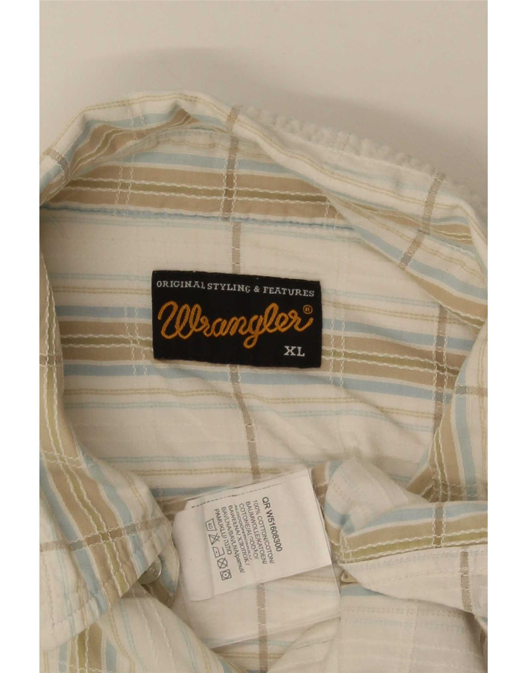 Мужская рубашка Wrangler с коротким рукавом XL, белая клетка, хлопок