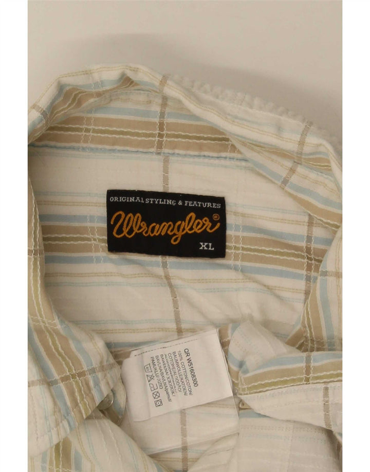 Мужская рубашка Wrangler с коротким рукавом XL, белая клетка, хлопок