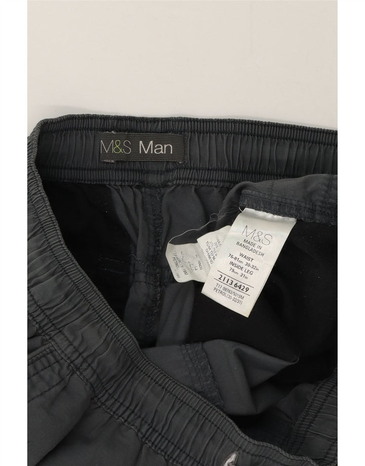 Мужские прямые повседневные брюки Marks & Spencer W32 L32 серые