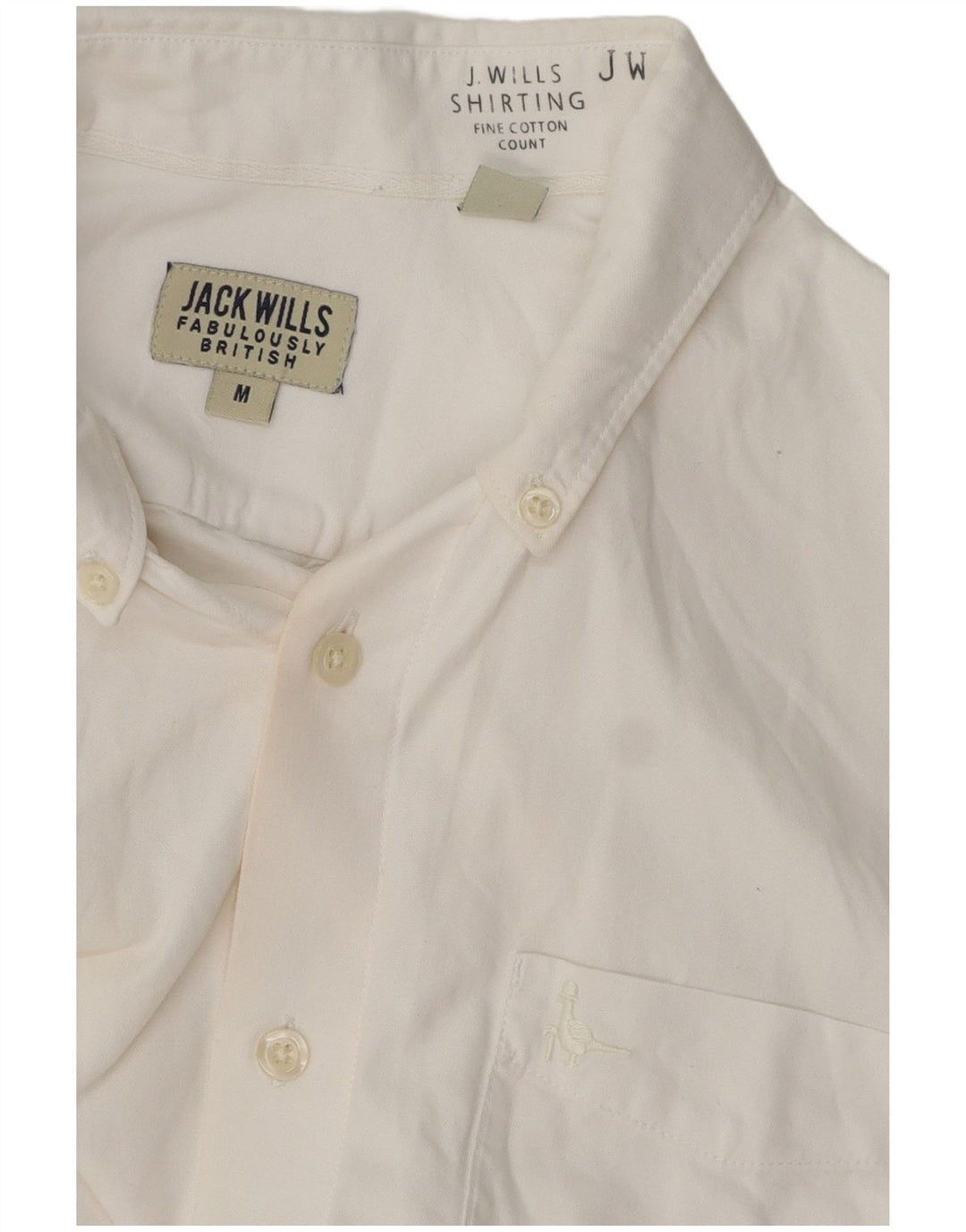 Мужская рубашка Jack Wills из хлопка среднего размера белого цвета
