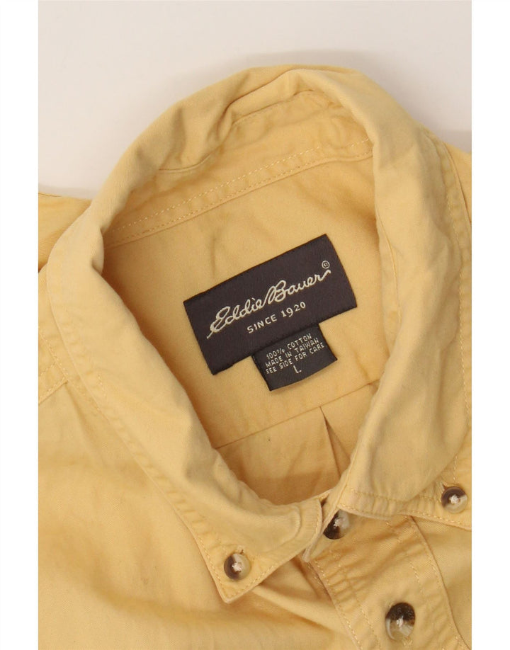 Мужская рубашка с коротким рукавом Eddie Bauer, большой желтый хлопок