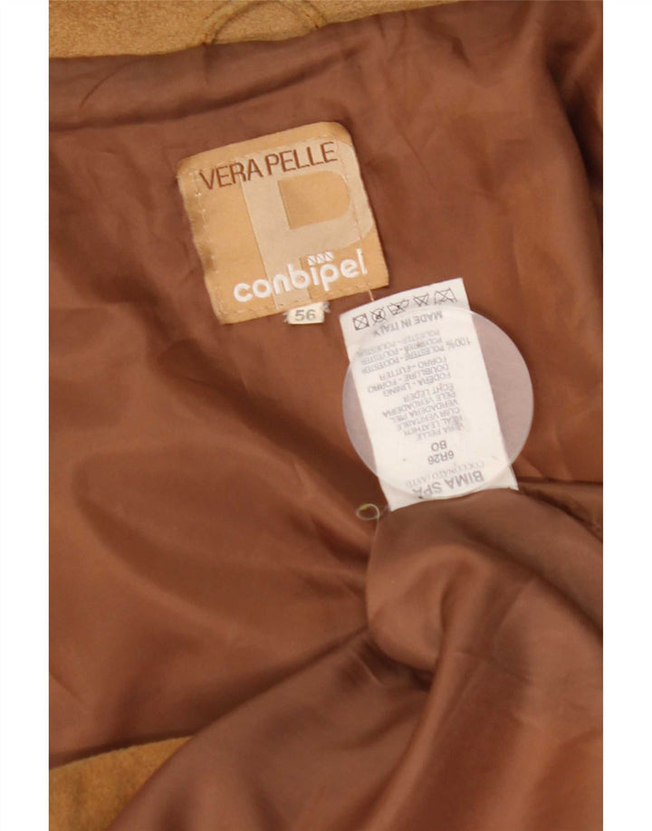 Мужская замшевая куртка Conbipel IT 56 2XL Бежевая кожа