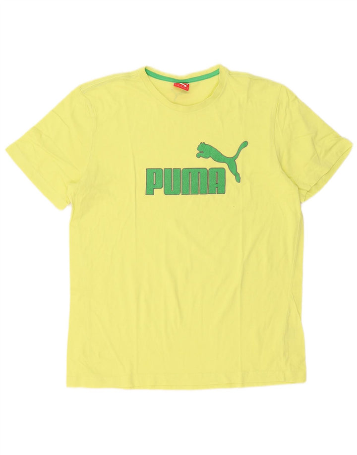 Мужская футболка с рисунком Puma, большой желтый хлопок