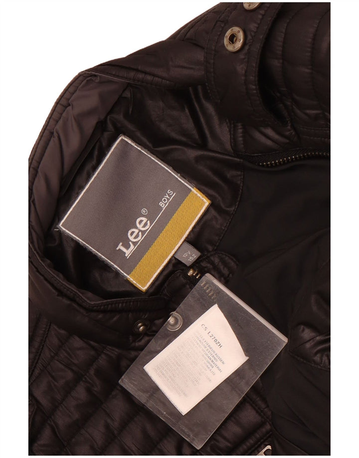 Стеганая куртка в стиле милитари Lee для мальчиков 11-12 лет, черный полиэстер