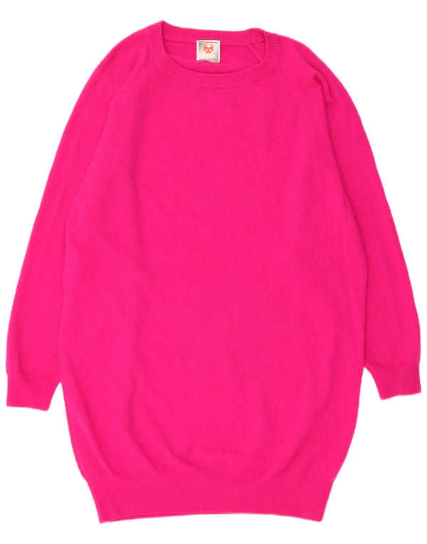 Stefanel Womens Jumper Dress UK 14 Medium Pink Acrylic