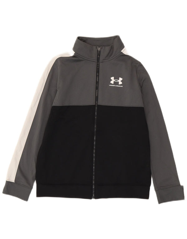 Спортивный костюм Under Armour для мальчиков, верхняя куртка 9–10 лет, средний серый цвет с цветными блоками