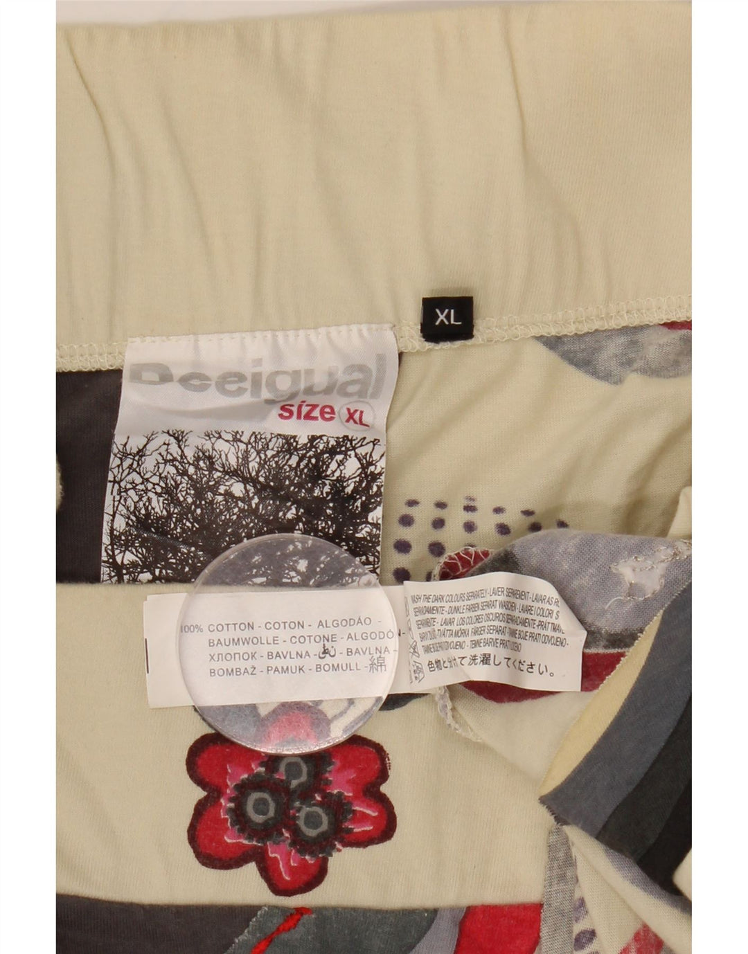 DESIGUAL Женская асимметричная юбка с рисунком XL W32 Разноцветный цветочный принт