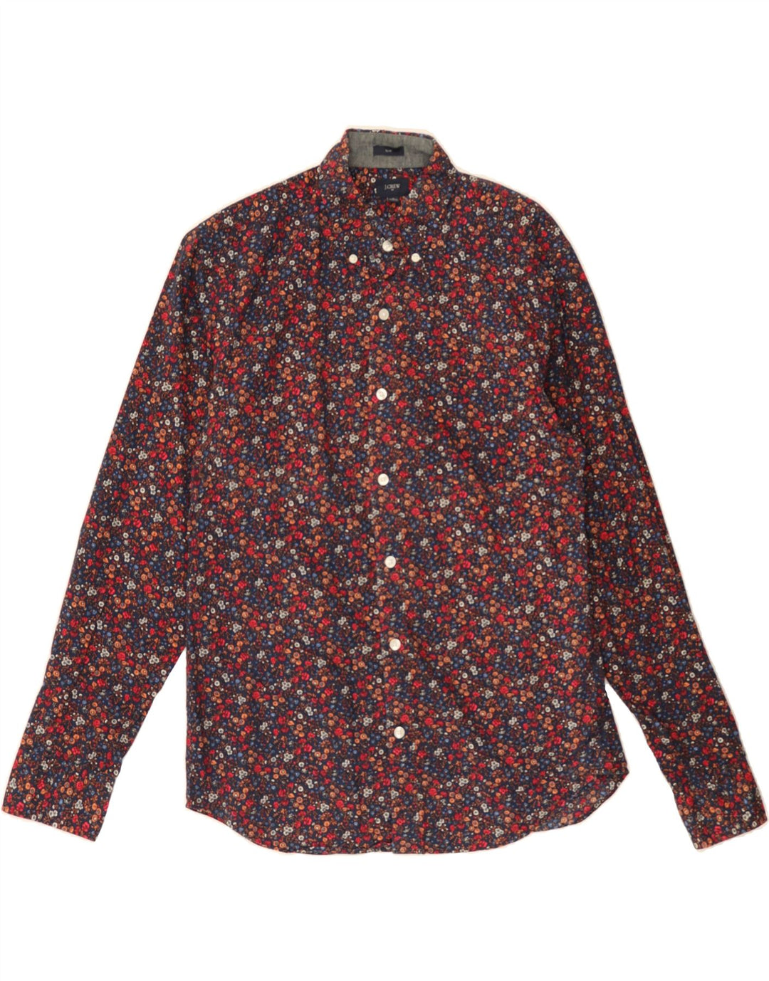 J. CREW Mens Slim Shirt Medium Multicoloured Floral Cotton Vintage J. Crew and Second-Hand J. Crew from Messina Hembry 