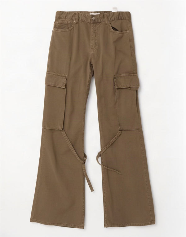 Женские брюки-карго Zara EU 38, маленькие W28 L32, хлопок цвета хаки
