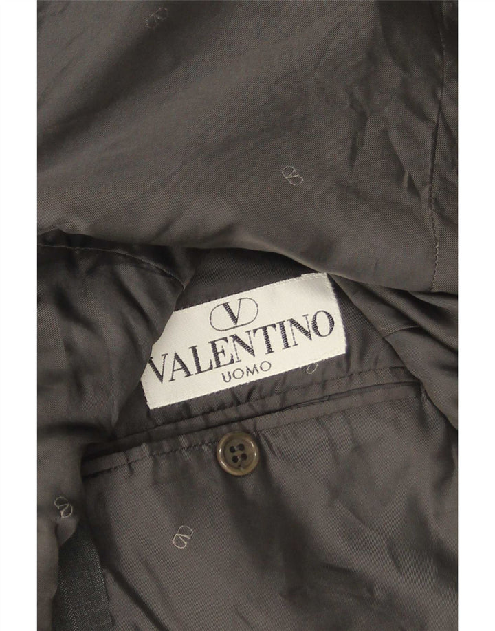 Мужской пиджак Valentino на 3 пуговицах IT 50, большой серый из натуральной шерсти