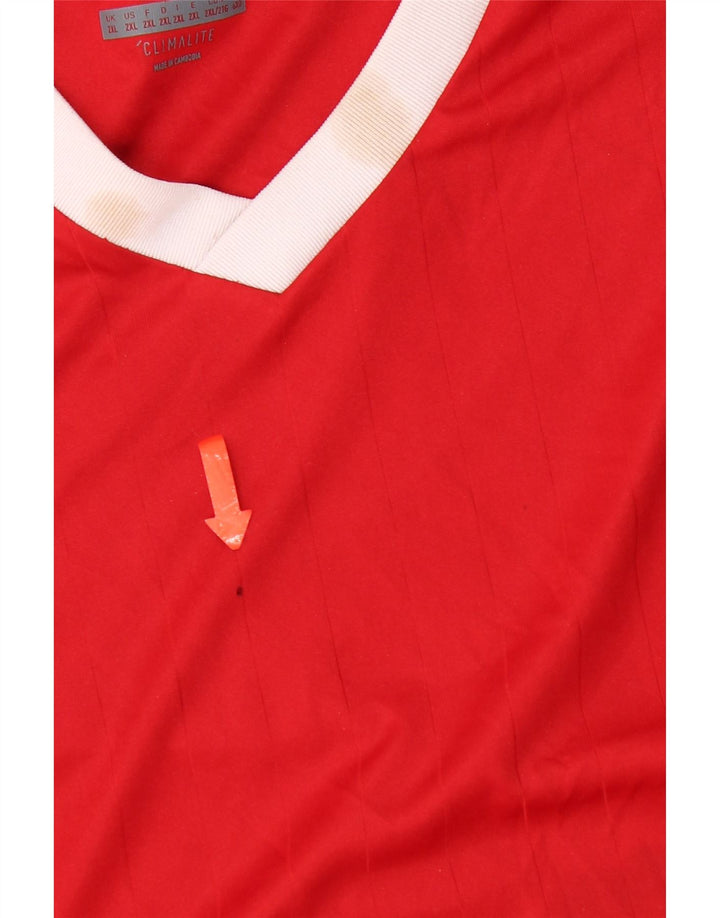 Мужской топ Adidas Climalite с длинным рукавом 2XL, красный полиэстер