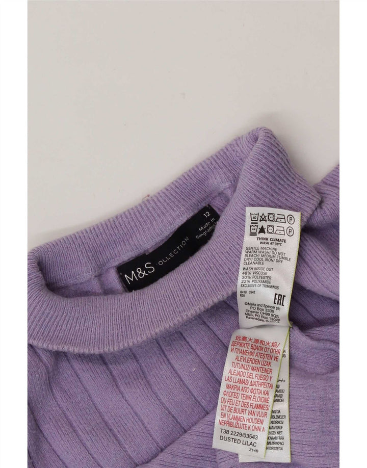 Женский джемпер с высоким воротником Marks & Spencer UK 12, средний фиолетовый