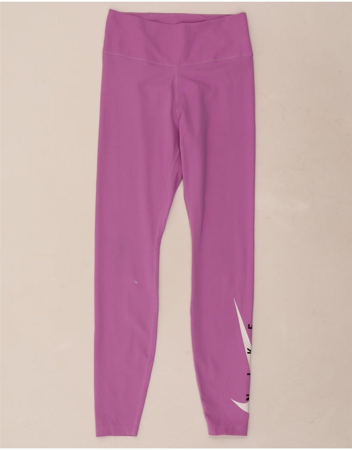 Женские леггинсы с рисунком Nike Dri Fit UK 8, маленькие розовые