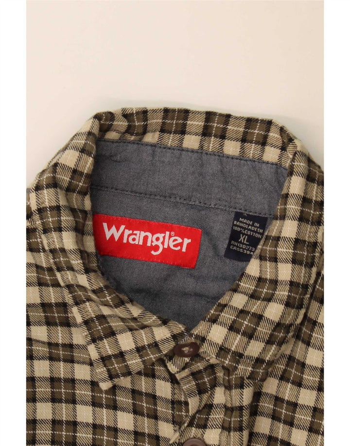 Мужская фланелевая рубашка Wrangler XL цвета хаки в клетку, хлопок