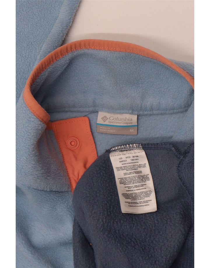 Мужской флисовый джемпер Columbia на пуговицах, средний синий, полиэстер с цветными блоками