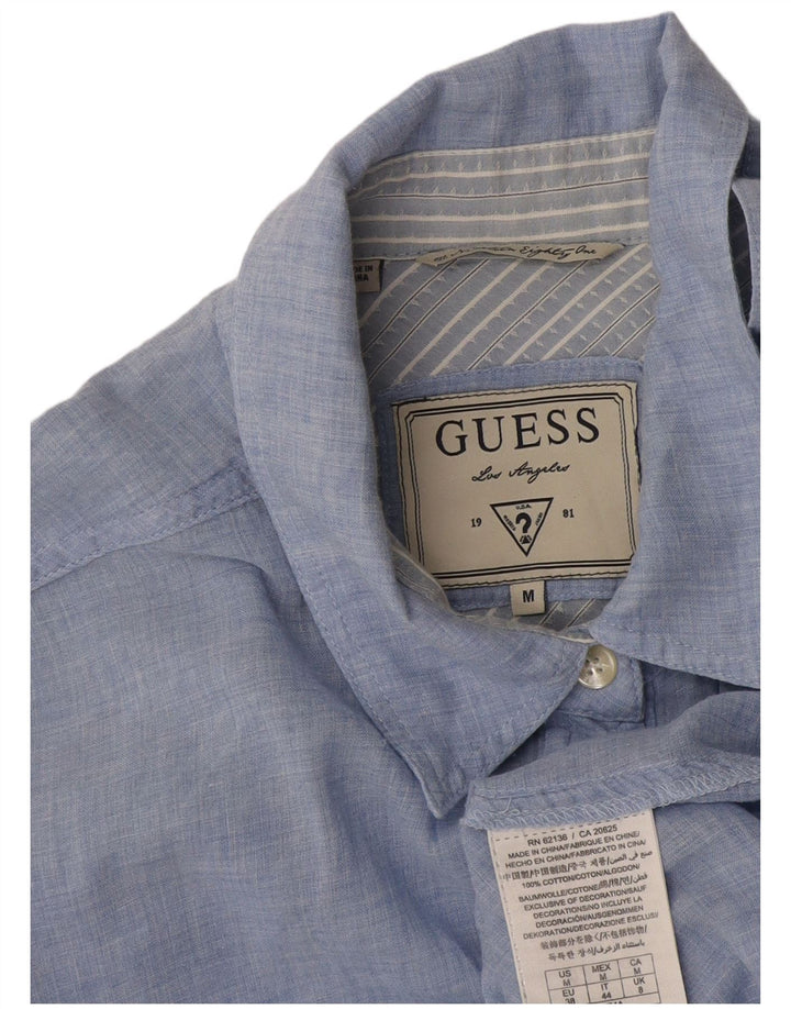 Женская рубашка Guess UK 14, хлопок среднего синего цвета