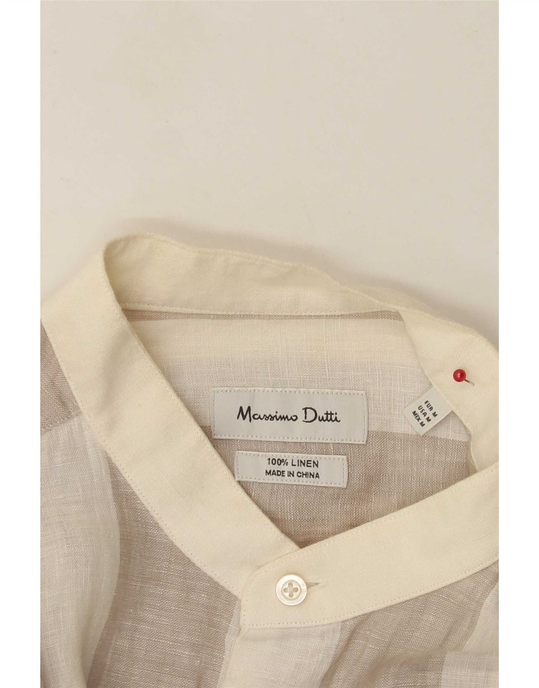 Мужская рубашка Massimo Dutti, льняная полоска среднего бежевого цвета