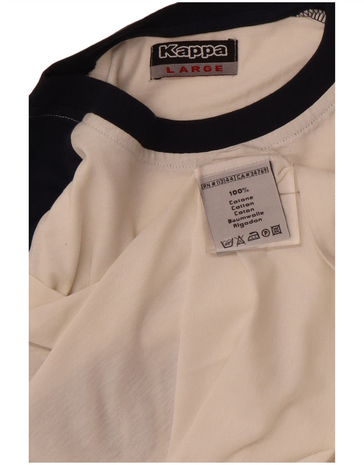 KAPPA Мужской жилет с графическим рисунком, большой белый хлопок с цветными блоками