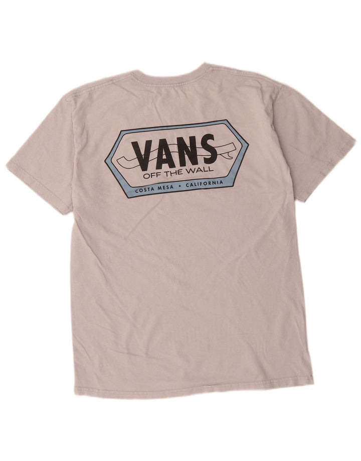 Мужская футболка с рисунком Vans, хлопковый топ среднего серого цвета
