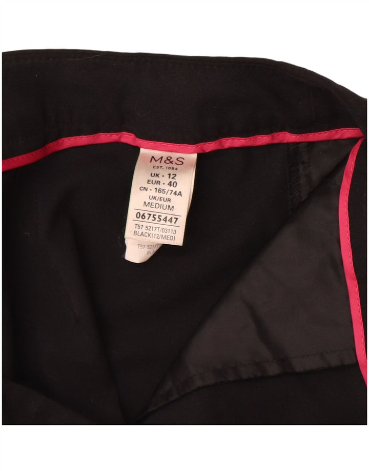 Женские прямые костюмные брюки Marks & Spencer UK 12, средние W32 L31, черные