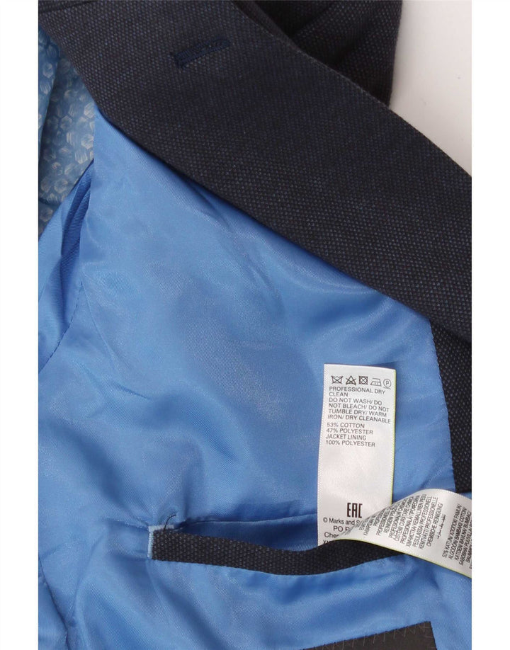 Мужской тонкий пиджак Marks & Spencer с 2 пуговицами, Великобритания 42, большой темно-синий