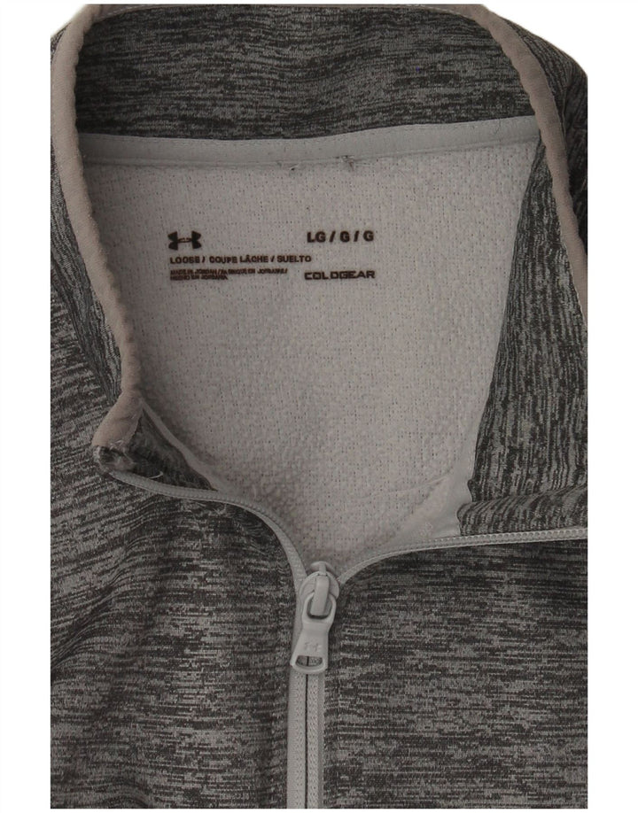 Мужской спортивный пуловер Under Armour Cold Gear, большой серый в крапинку