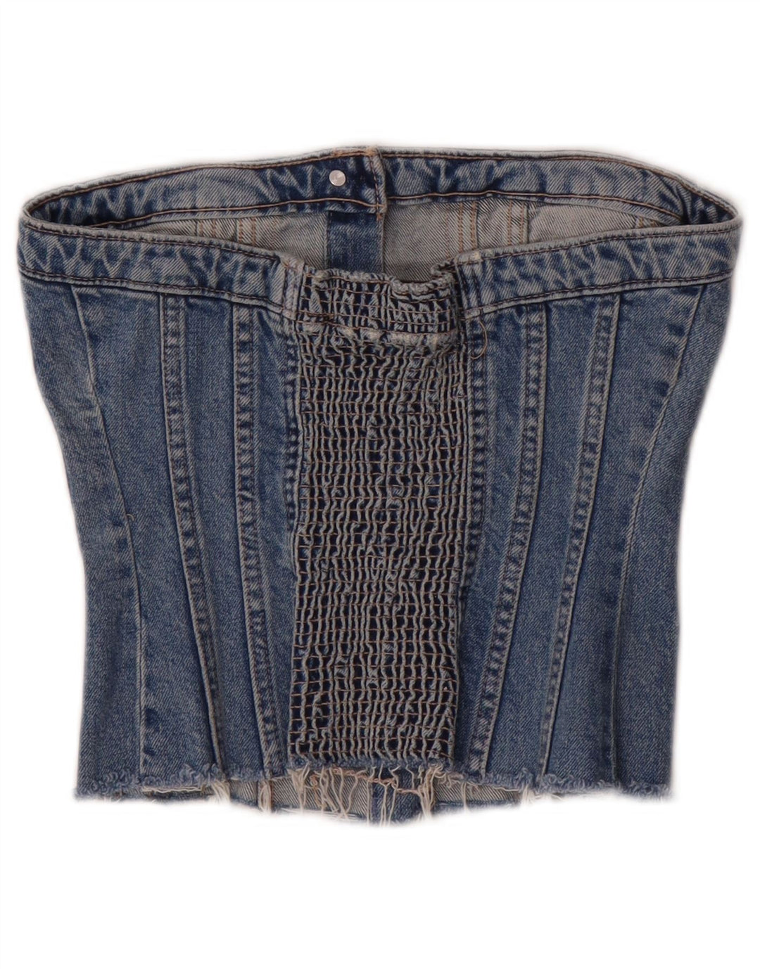 Женский джинсовый корсет без бретелек Zara UK 8, маленький синий хлопок