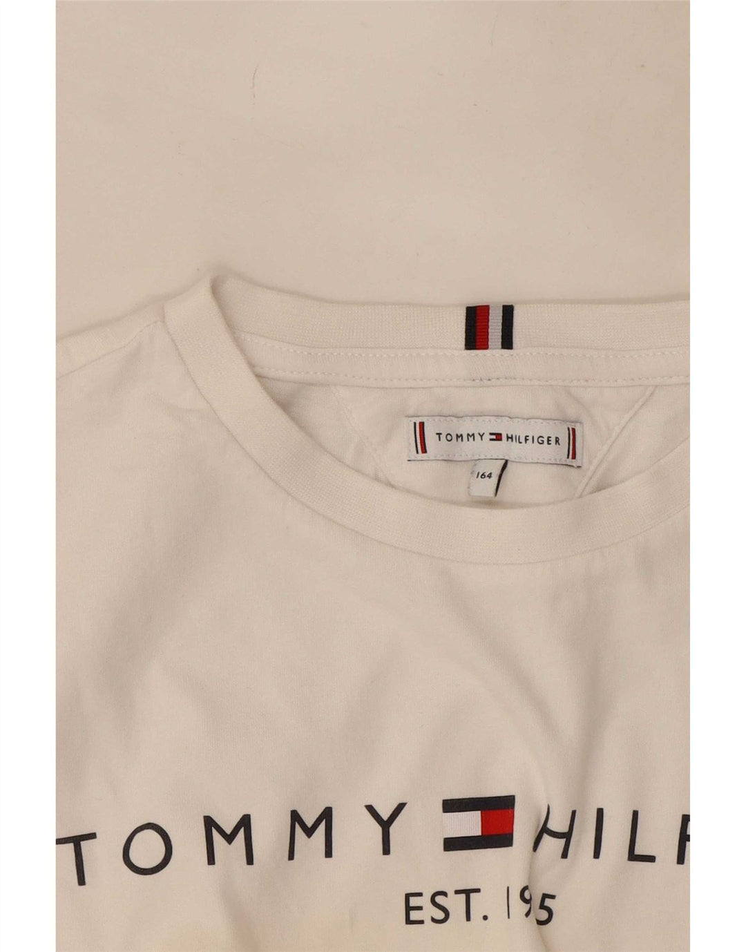 Tommy Hilfiger Топ с рисунком для мальчиков с длинными рукавами, 13–14 лет, белый