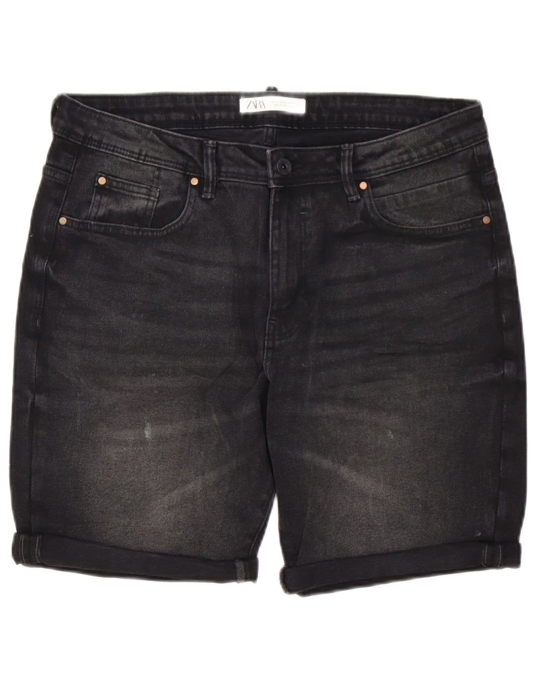 Мужские джинсовые шорты Zara EU 44, большие W34, черный хлопок
