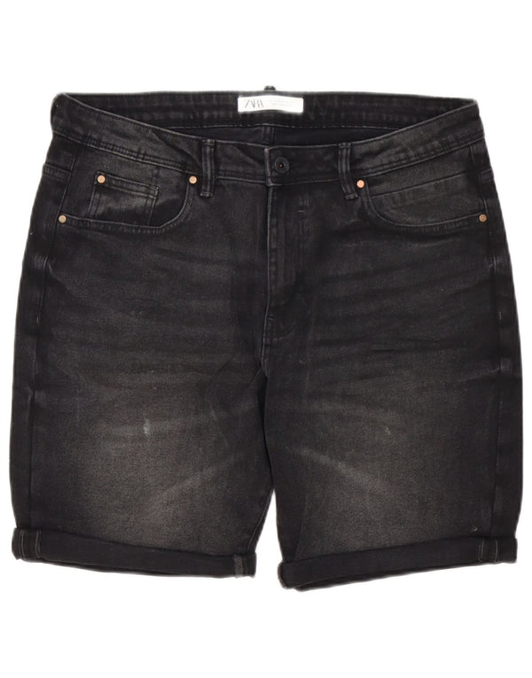 Мужские джинсовые шорты Zara EU 44, большие W34, черный хлопок