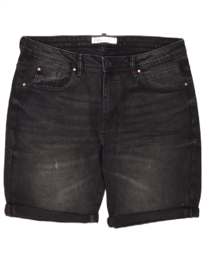 Мужские джинсовые шорты Zara EU 44, большие W34, черный хлопок