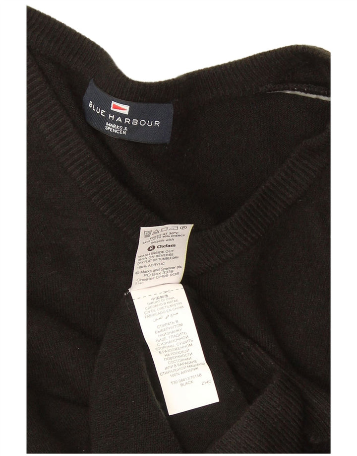 Мужской свитер с v-образным вырезом Marks & Spencer Blue Harbour, средний черный