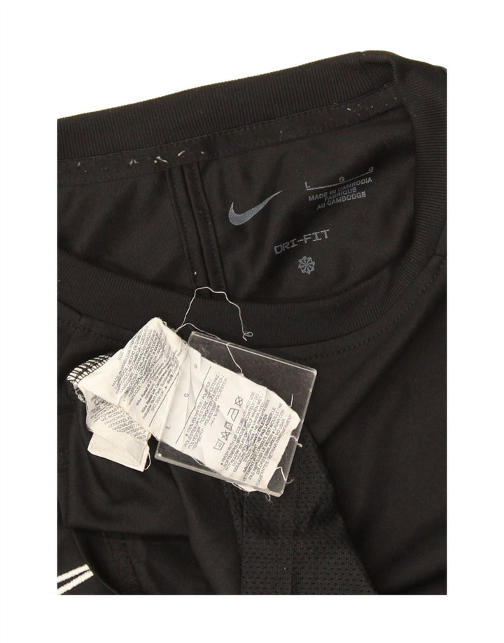 Мужская футболка Nike Dri Fit, большой черный полиэстер с цветными блоками