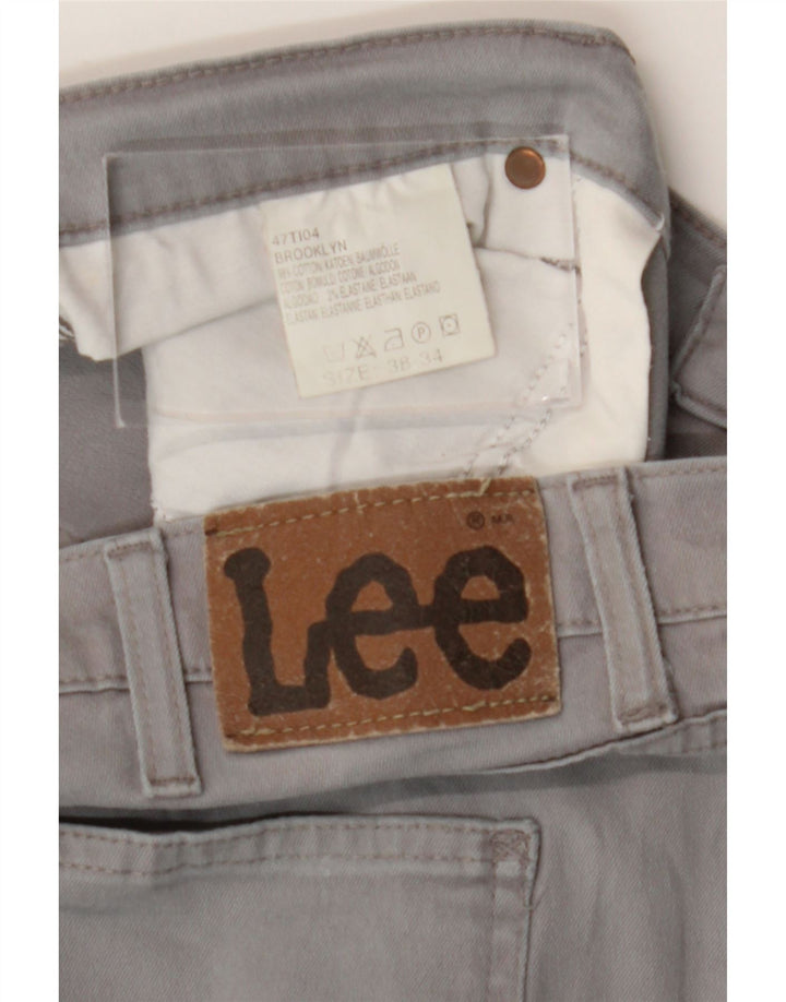Мужские прямые джинсы Lee Brooklyn W38 L30, серый хлопок